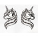 Gold stud earrings Unicorn 219130