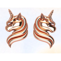 Gold stud earrings Unicorn 219110