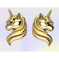 Gold stud earrings Unicorn 219120