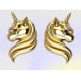 Gold stud earrings Unicorn 219120