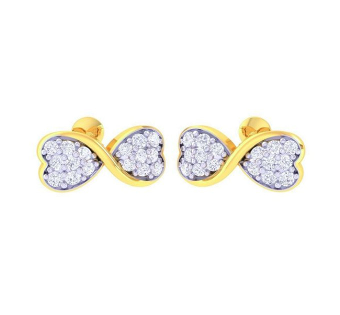 Gold stud earrings Infinity 220120М