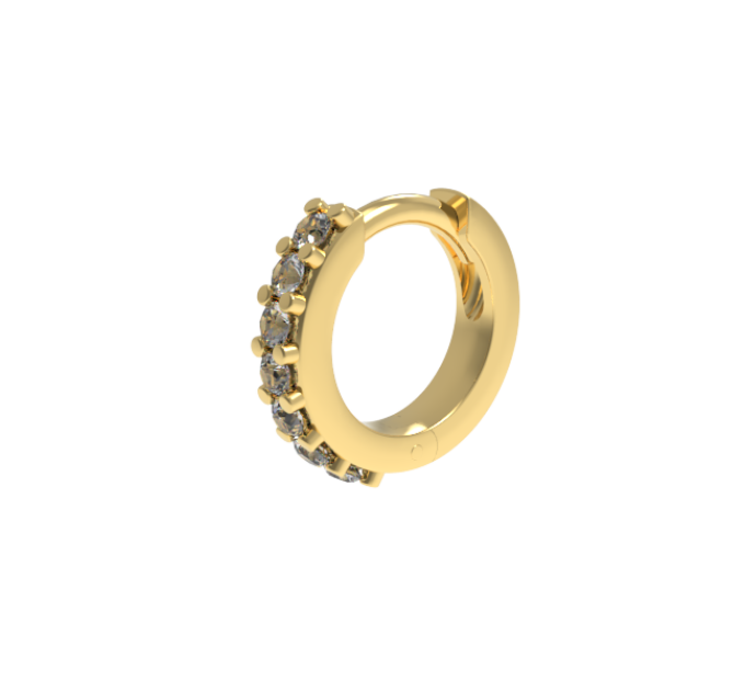 One earring 7 stones gold 209120СМАР-7
