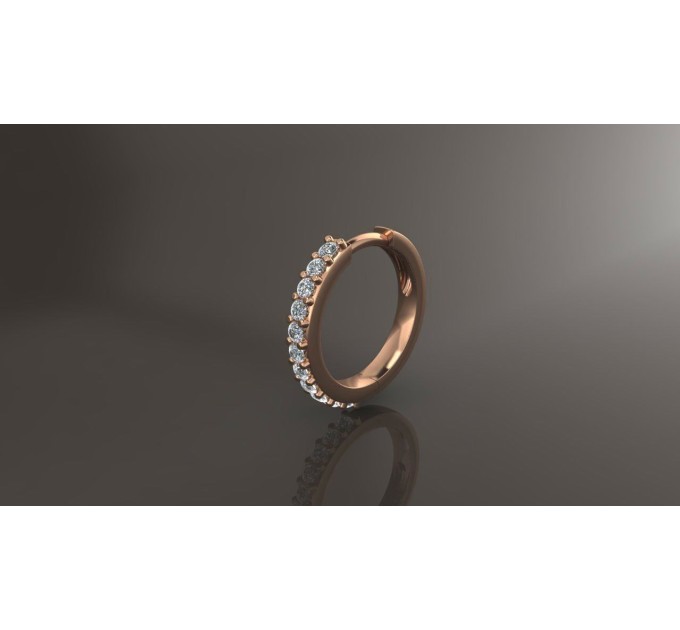  Серьга Конго золотая с бриллиантами 11 мм 209110ДБ-11
