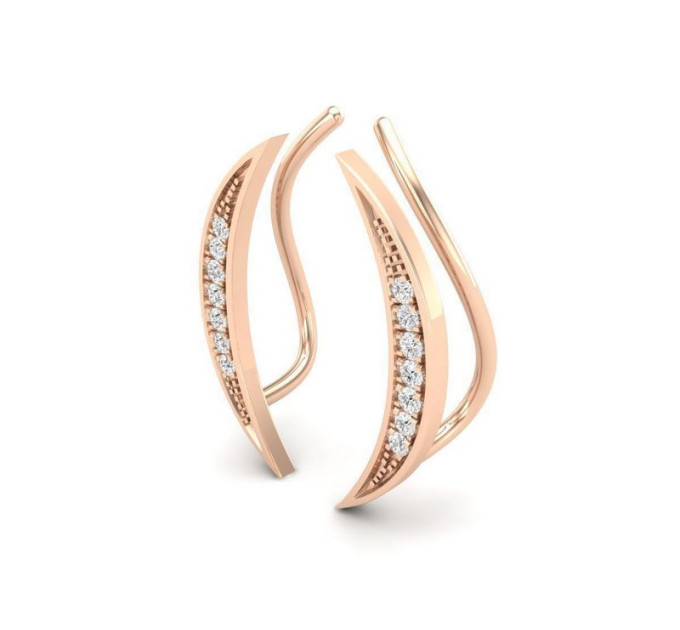 Золотая кафф с муассанитами 233110М - Helix Earrings from Jewelry Arts In the UMGold store