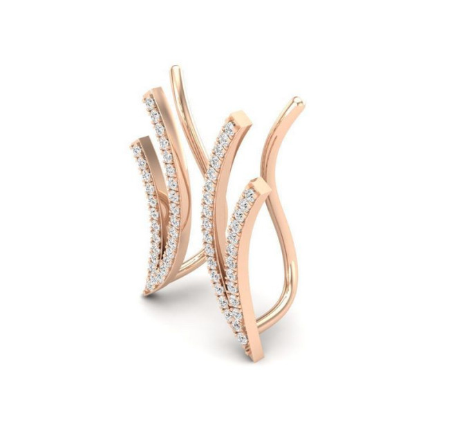 Золотая Каффа на хрящ (правая или левая) с бриллиантами 234110ДБ-1 - Helix Earrings from Jewelry Arts In the UMGold store