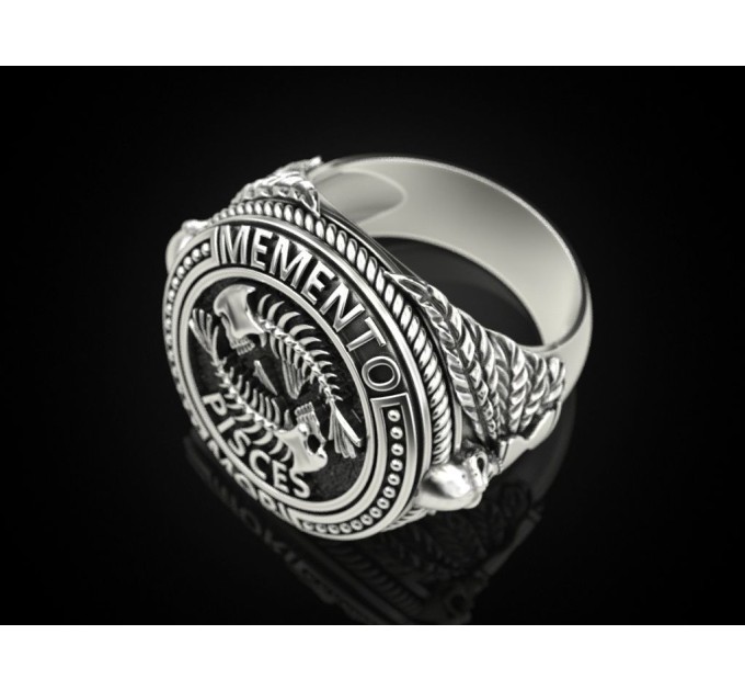 Золотая печатка мужская 901130-Рыбы - Men's rings from Jewelry Arts. Photo No. 3