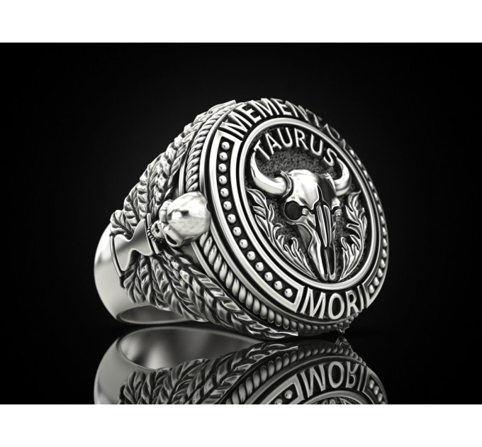 Золотая печатка мужская 901130-Телец - Men's rings from Jewelry Arts. Photo No. 3