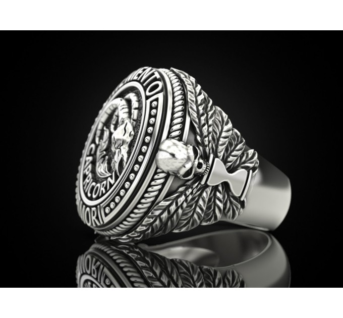 Золотая печатка мужская 901130-Козерог - Men's rings from Jewelry Arts. Photo No. 1