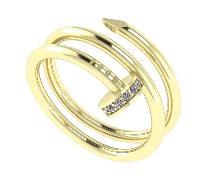 Кольцо Гвоздь золотое 750 пробы Double 115120фб-750-2 - Women's rings from Jewelry Arts In the UMGold store