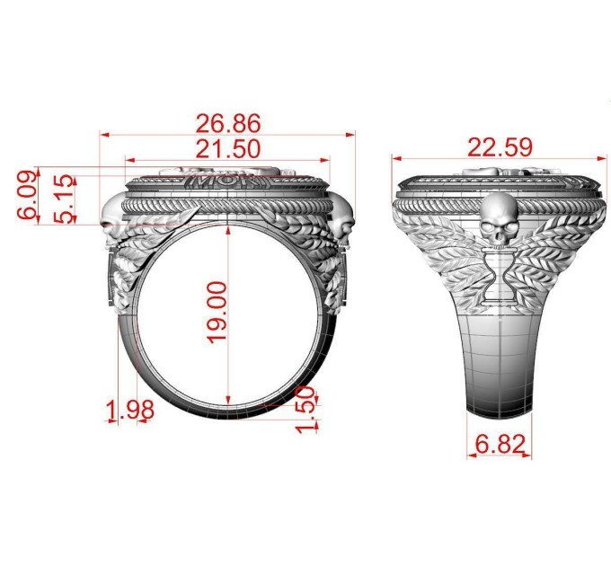 Золотая печатка мужская 901130-Рыбы - Men's rings from Jewelry Arts. Photo No. 4