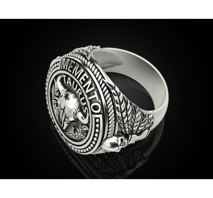 Золотая печатка мужская 901130-Телец - Men's rings from Jewelry Arts. Photo No. 4