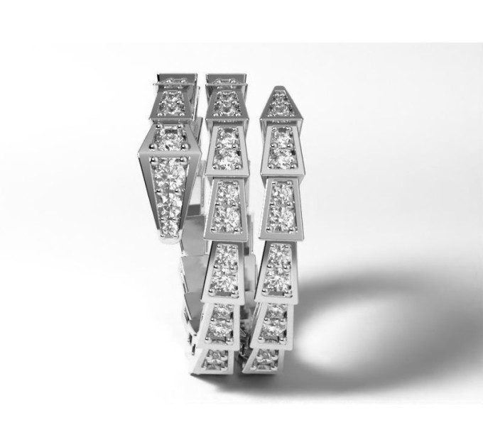 Золотое кольцо в виде змеи 750 пробы  106130М-2 - Women's rings from Jewelry Arts. Photo No. 1