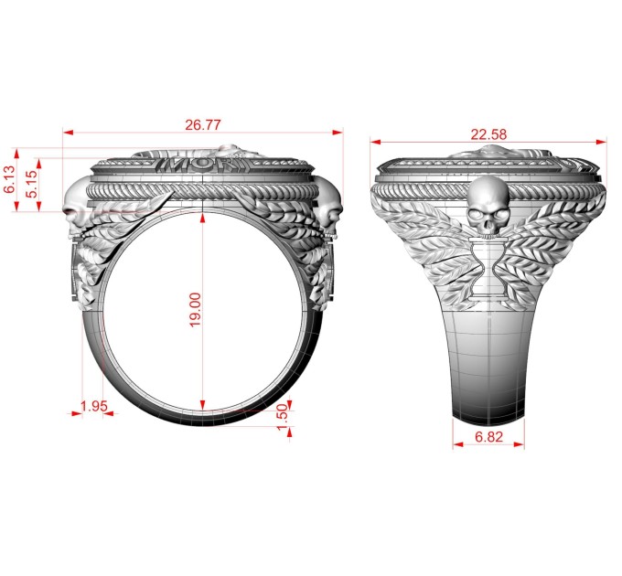 Золотая печатка мужская 901130-Козерог - Men's rings from Jewelry Arts. Photo No. 4