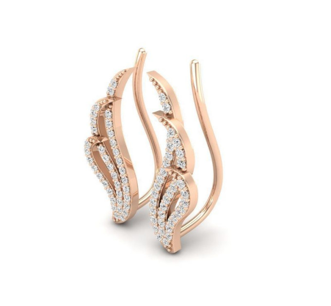 Серьги каффа золотая с бриллиантами 232110ДБ - Helix Earrings from Jewelry Arts In the UMGold store