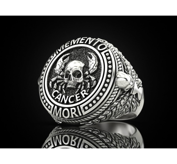 Золотая печатка мужская 901130-Рак - Men's rings from Jewelry Arts. Photo No. 2