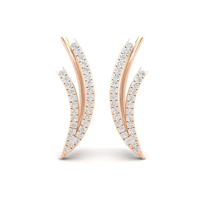 Золотая Каффа на хрящ (правая или левая) с бриллиантами 234110ДБ-1 - Helix Earrings from Jewelry Arts. Photo No. 2