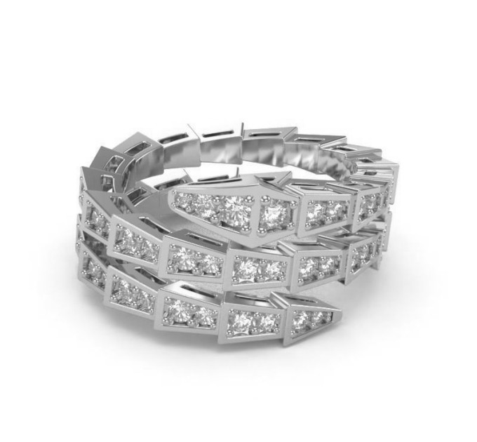 Золотое кольцо в виде змеи 750 пробы  106130М-2 - Women's rings from Jewelry Arts. Photo No. 2