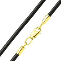 Neck cord smooth leather 2,5 gold 1104120-2,5