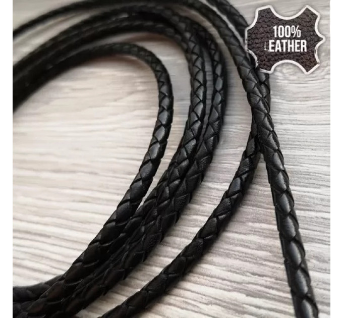 Leather braided neck cord 3,0 gold Bulgari 1135130-3,0