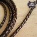 Leather braided neck cord 3,0 gold Bulgari 1135110-3,0