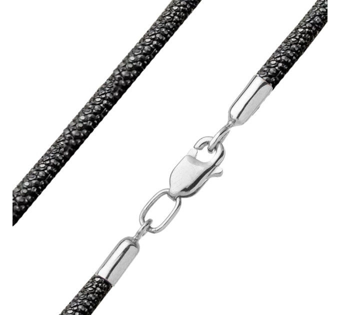 Neck cord decor leather 5.0 silver 1106232-5.0