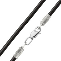 Neck cord smooth leather 5,0 silver Trident 1110232-5,0