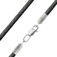 Neck cord Braided leather 4,0 silver Trident 1112232-4,0